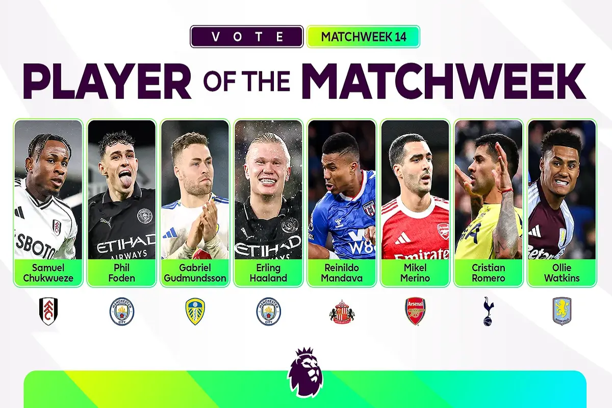 المتنافسون على جائزة أفضل لاعب بالجولة 14 من البريميرليغ