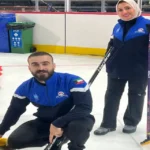 سعود الكندري وفاطمة عبداللطيف لاعبي الكويت للكيرلينج