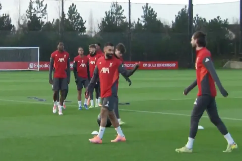 محمد صـلاح في تدريب ليـفربول الإنجـليزي