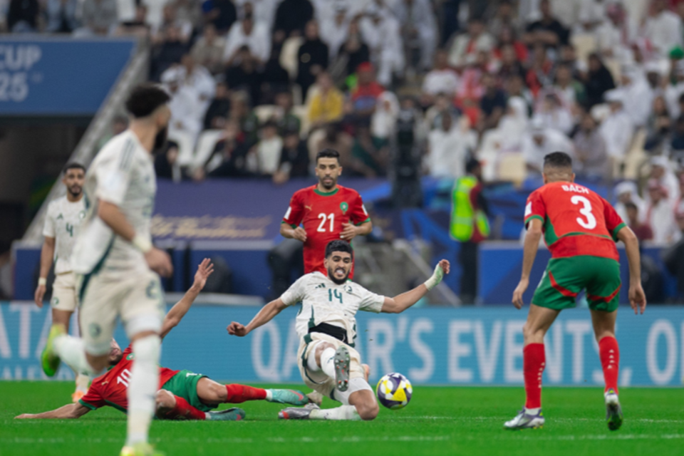 من مباراة المغرب والسعودية